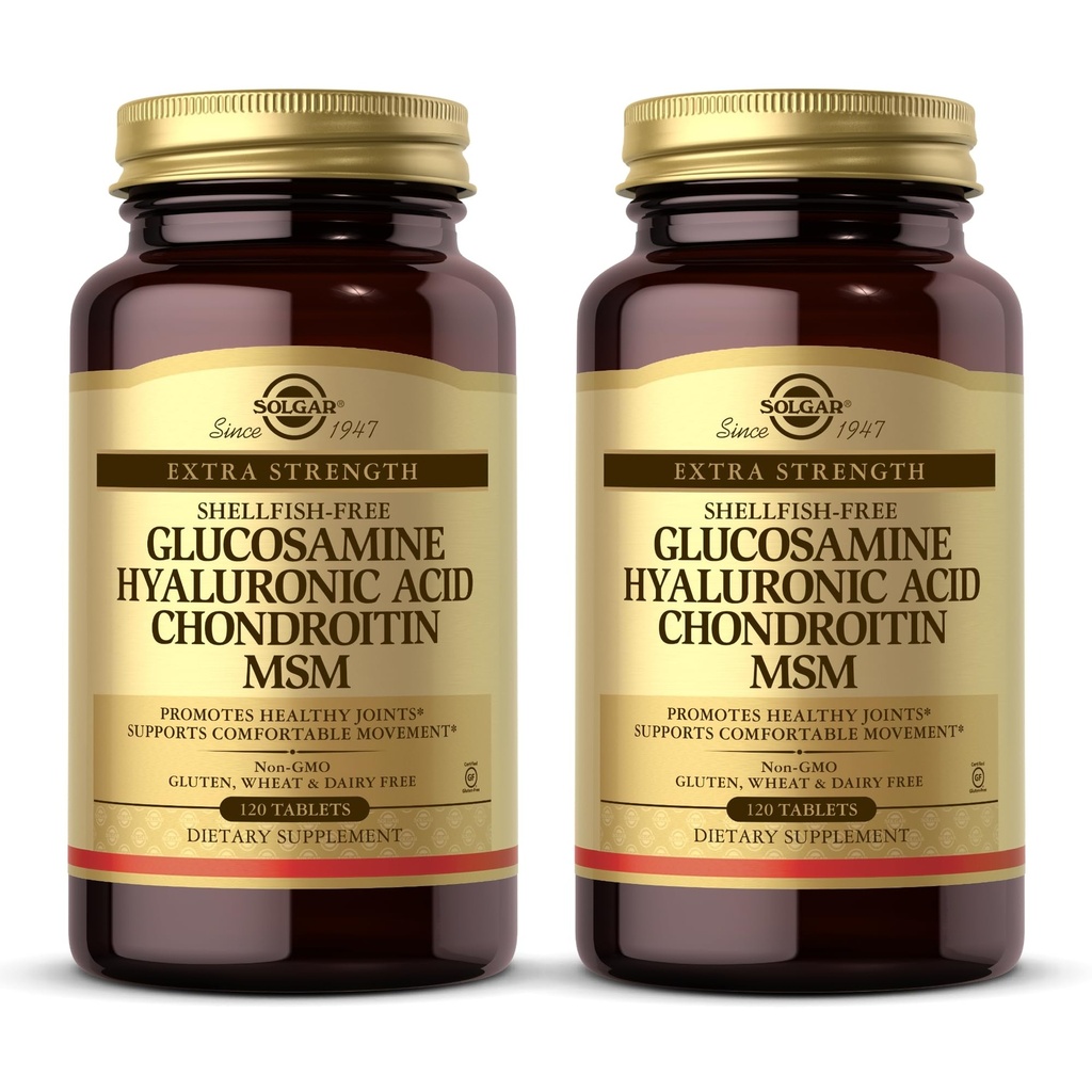 Solgar Glucosamine Hyaluronzuur Condroitine MSM (Shellfish-Free) 120 tabletten - 2 flessen