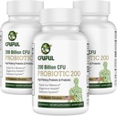 Probiotica voor vrouwen en mannen - 200 miljard CFU 12 strains Probiotica voor de spijsvertering van de gezondheid Gut & Immune Health, Energy, met biologische prebiotica en probiotica Plank Stabiel voor opgeblazen 180 capsules