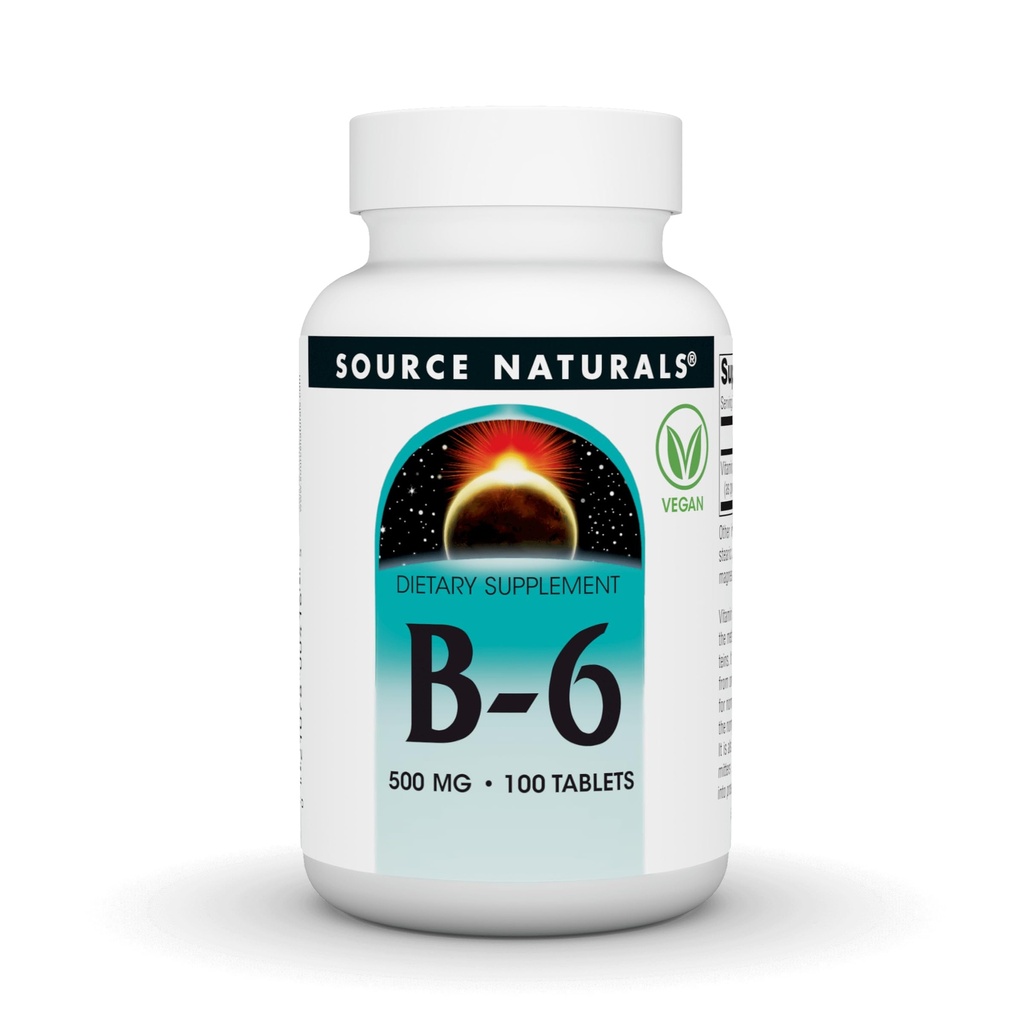 Bron Naturals Vitamine B-6, Immuunsysteemondersteuning* -500 mg, 100 tabletten