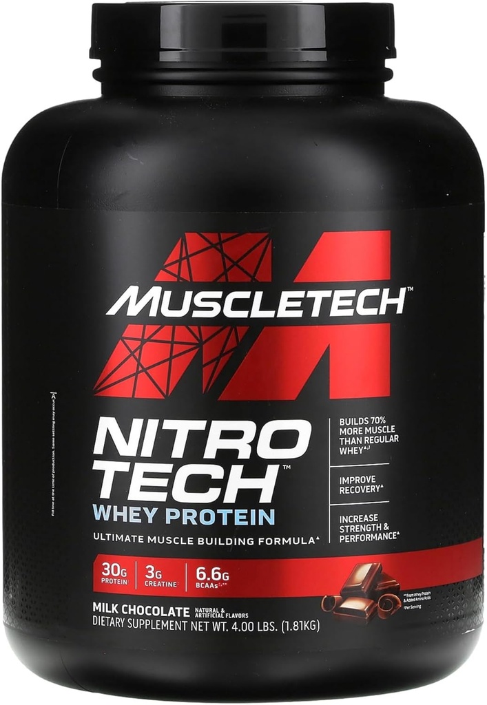 MuscleTech NitroTech Performance Series Wei Isolaat Chocolade 4lb