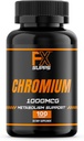 FX SUPPS Chroom Polynicotinaat 1000 mcg (100 Capsules) Gewichtsmanagement Supplementen voor mannen en vrouwen Verbetert energieproductie en hartgezondheid