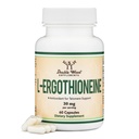 Ergothioneine supplement (EGT) 30 mg zuivere, plantaardige L-ergothioneine per capsule, 60 tellingen (May Support Longevity and Healthy Aging) non-GMO, glutenvrij, veganistisch veilig door dubbel hout