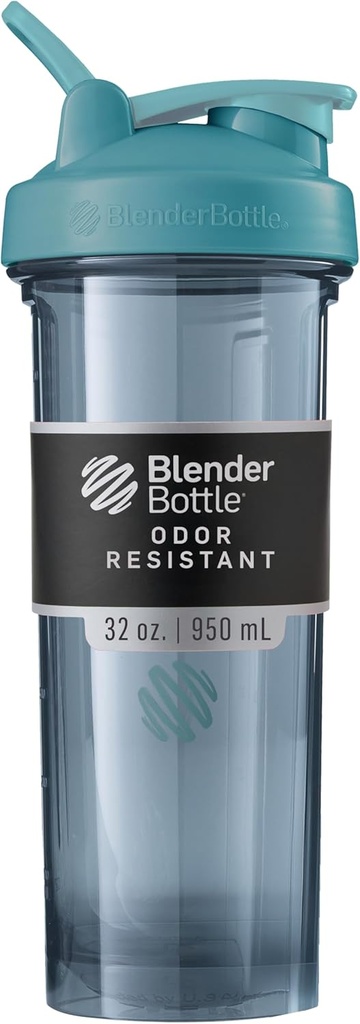 BlenderButtle Shaker Bottle Pro Series Perfect voor eiwitshakes en pre-workout, 32-Ounce, Cerulean Blue