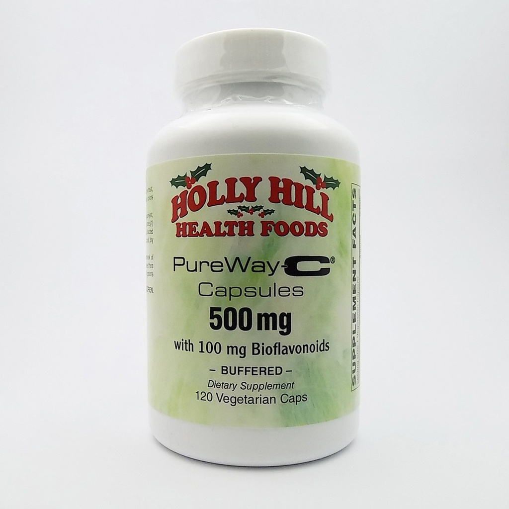 Holly Hill Health Foods, PureWay-C 500 MG with 100 MG Bioflavonoids, Buffered, 120 Vegetarian Capsules