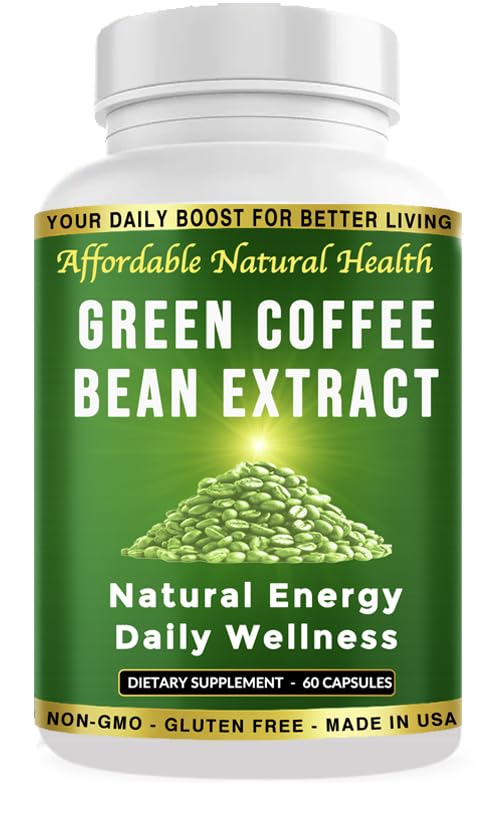 Heaven's Gate Green Coffee Bean Extract, 100% Pure Green Coffee Bean Capsules, 50% Chlorogenic Acid, 10.000 mg, 60 Capsules, 2 maanden Supply, Non-GMO en Glutenvrije, traditionele kruidensupplement