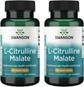Swanson L-Citrulline Malate - Aminozuursupplement ter bevordering van energieproductie en gezonde bloedcirculatie - natuurlijke formule ter ondersteuning van de algehele wellness - (60 capsules, 750 mg elk) (2 verpakkingen)
