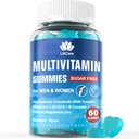Mannen & vrouwen suikervrij Gemethyleerde Multivitamine 50 Plus met Glucosamine Chondroitin MSM, Iron Free Gummies for Senior met Multi Vitamine D3 K2 & A C E, B Complex - 60 Tellen (pakket van 1)