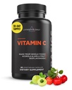 Livingood Daily Vitamin C Supplement, 3-in-1 Whole Food Based Vitamin C met Acerola & Amla Fruit Extracts en Citrus Bioflavonoïden voor Immune Support, Veganistisch, Glutenvrij, Niet GGO, 60 Capsules