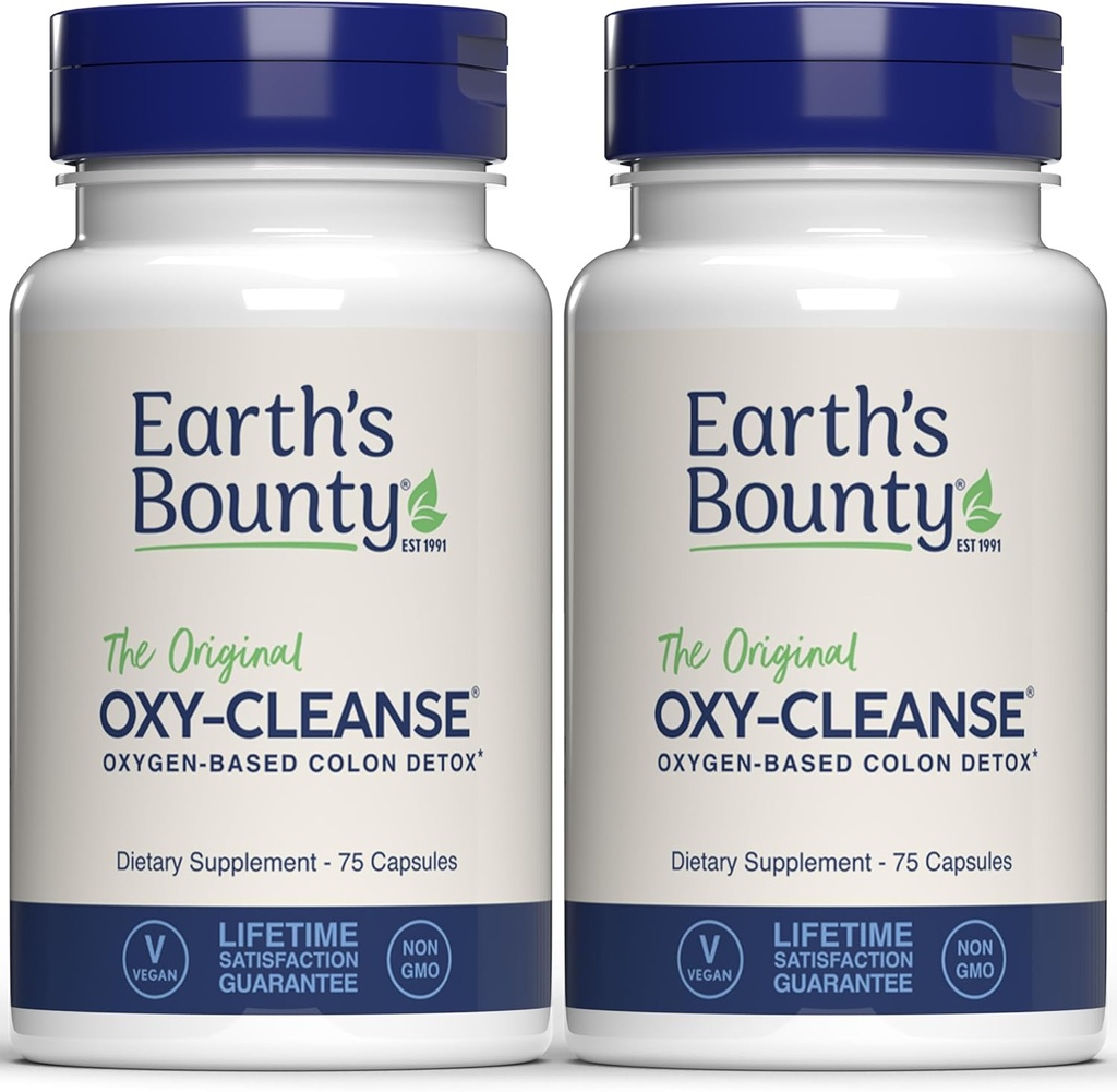 Earth's Bounty Oxy-Cleanse Colon Conditioner - Voorzichtige Colon Reiniging voor Digestieve Wellness - Constipatie Relief - Natural Colon Detox - 75 Capsules - 2-pack