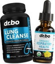 Lung Cleanse Support Supplement Pillen & Drops - Organic Respiratory Health Drops Supplementen Herbal Lung Cleanse, Mullein - Herbal Detox voor Lungs & Bronchial Mucus Health Mullein