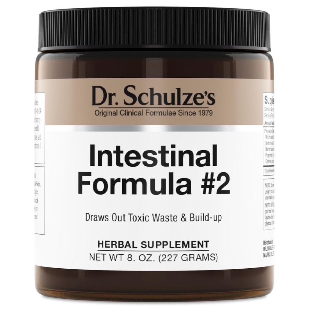 Dr. Schulze's Intestinale Formule #2 - Reiniging Supplement voor Colon Health Support - Ondersteunt dagelijkse eliminatie - Plant-based kruidensupplement - Gluten-vrij & Vegan - 8 oz