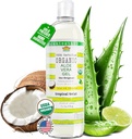 USDA Certified Organic Aloë Vera Gel 12 oz - 100% Pure, Cold Pressed, Hand Harvested, Infunded with Coconut, Lime & Verbena Essential Oils, Chemical-Free - Skin & Hair Care, Made in USA