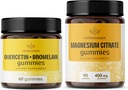 HERBAMAMA Quercetine en Magnesium Gummies Kit - Bundel van 800 mg Quercetine met Bromelaine en 400 mg Magnesium Citroen Gummies - Vegan, Non-GMO, Gelatine-Free - 2 Pack