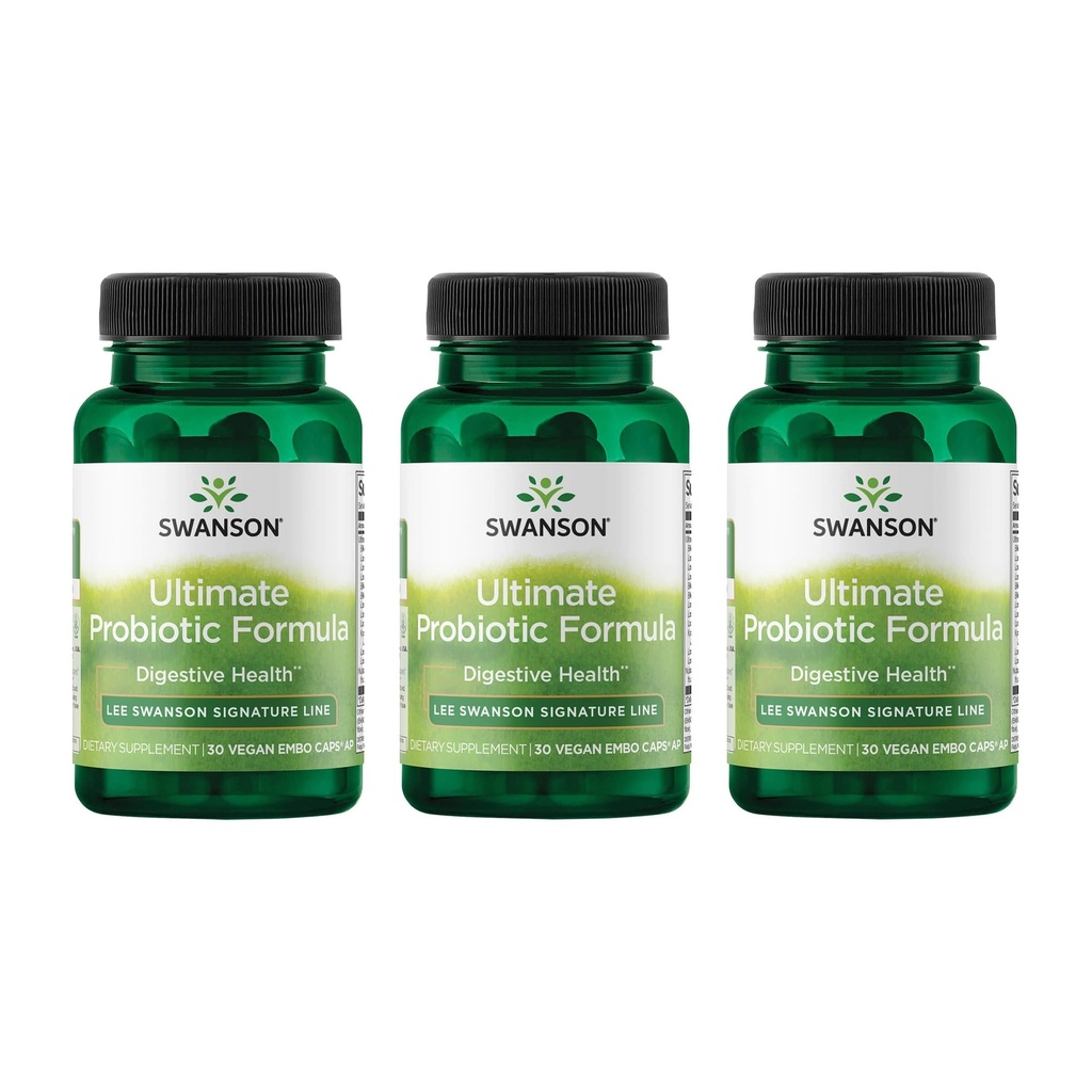 Swanson Ultimate Probiotic Formula Digestive Health Immune System Support 66 Miljard CFU Prebiotic NutraFlora scFOS 30 DRcaps Veggie Capsules (Caps) (3 Pack)