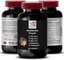 Voedingsondersteuning - RESVERATROL COMLEX - Antioxidant Shield, Energizing Support, Goji Berry Ondersteuning, Grape Skin Power, Berry Voordelen, Dagelijkse Ondersteuning, Acai Berry Energie, Verfrissende Blend 1Bot 60Caps