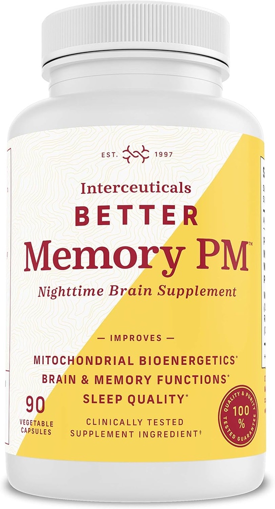 Beter geheugen PM Nighttime Brain Supplement bevordert Mitochondriale bio-energetica; Hersen- & geheugenfuncties; Slaapkwaliteit