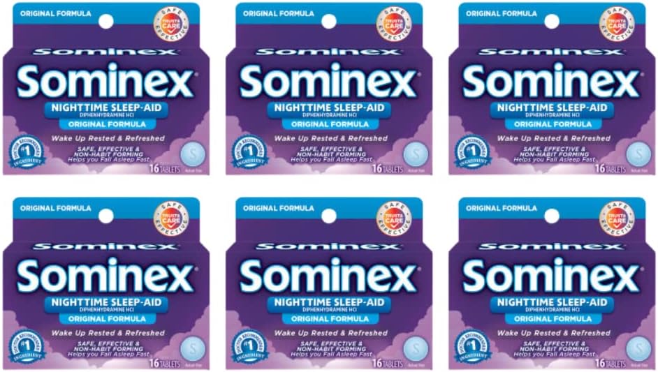 Sominex originele Formule tabletten 16 tabletten (verpakking van 6)