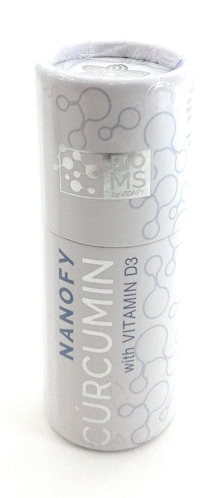 Kurkuma Curcumine met Vitamine D3. Nanofy garandeert 95% absorptie van Active Curcumine Metaboliet. 10 druppels Nanofy Duitse biotechnologie is gelijk aan meer dan 27 tabletten kurkuma