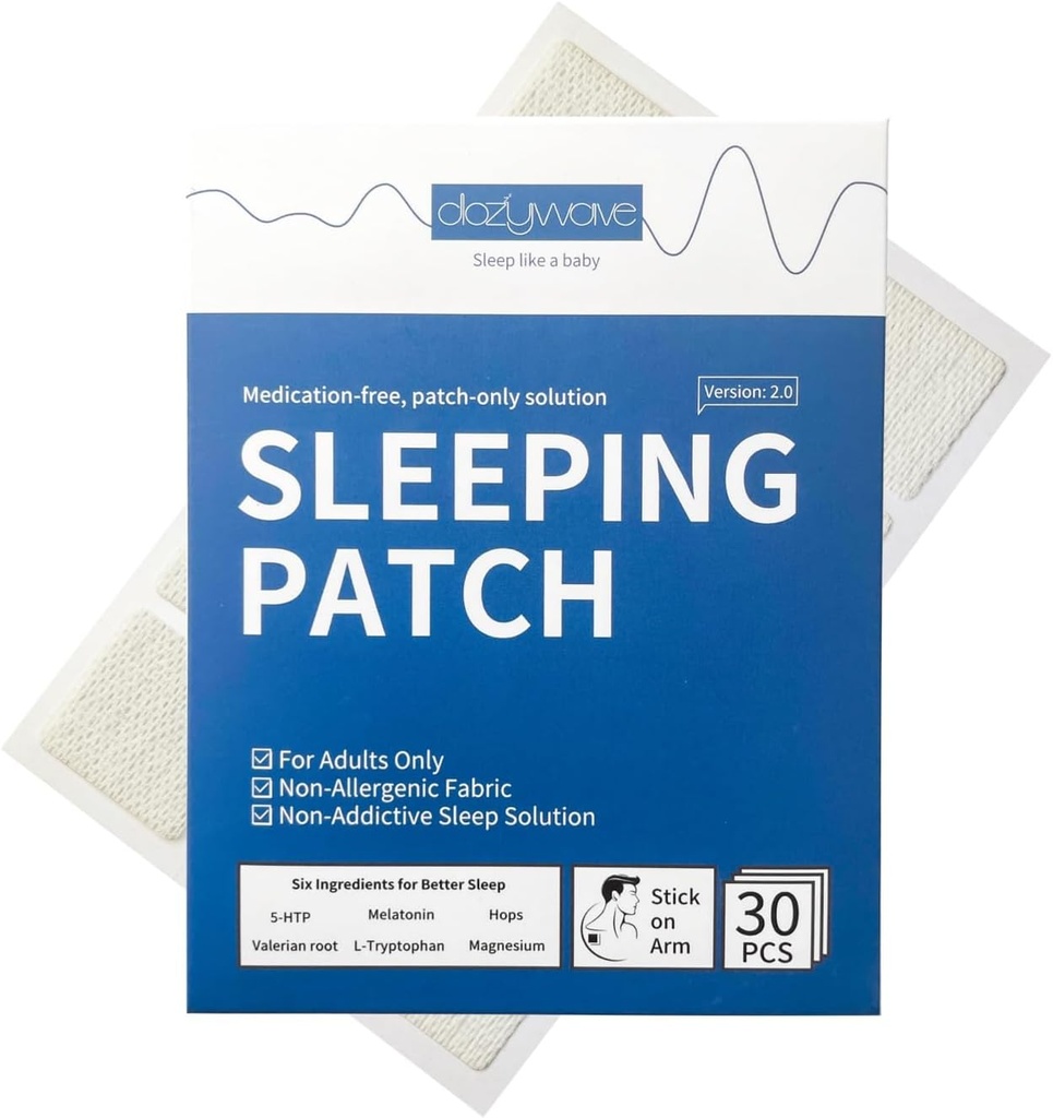 Slaap Patches (30 Patches) met melatonine Slaapmiddelen voor volwassenen