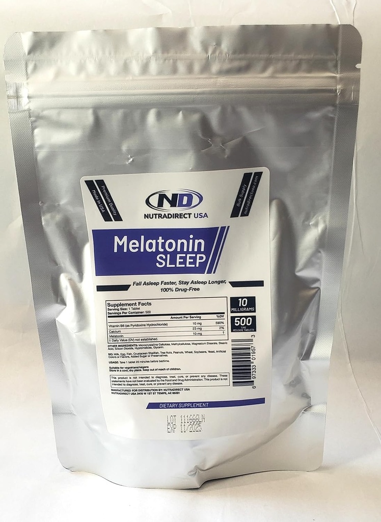 NutraDirect Melatonine 10mg Time Release - 500 tabletten