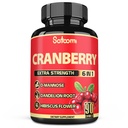 Satoomi 6in1 Cranberry pillen voor vrouwen - 3-maand levering - 6 plantaardige ingrediënten Extract - 90 Veggie Capsules
