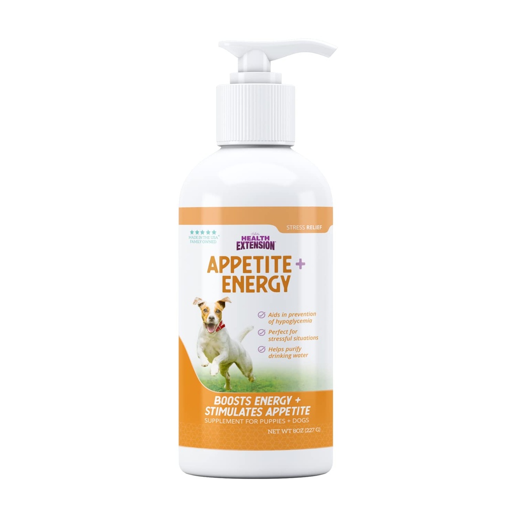Health Extension Stress Relief Supplement voor honden, 8oz - Appetite & Energy Boost, voorkomt hypoglykemie, verrijkt met vitamine B