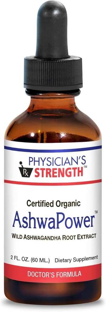 Arts sterkte AshwaPower - 2 fl oz - Wild Ashwagandha wortelextract - Ondersteunt algemene gezondheid en energie - 86 porties
