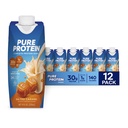 Pure Protein Salted Caramel Shake, Klaar om te drinken en Keto-vriendschappelijk, Vitaminen A, C, D, en E Plus Zink om Immune Health te ondersteunen, 11 Oz, 12 Tellen