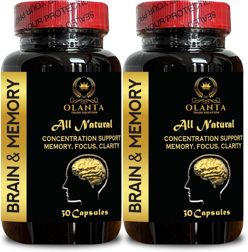 Hersengeheugenondersteuning - Geheugenfunctieondersteuning, Ginkgo biloba biologisch, Ondersteunt Hersengezondheid, Productiviteit & Immuunondersteuning, Geheugenverbetering - 2 Flessen 60 Capsules