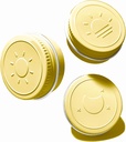 Extra kleine Single Pill Box voor Purse (3 Pack), Aluminium Schroef Top Pill Container, 3 keer per dag Portable Waterproof Single Pill Case voor Vitaminen, Visolie, Supplementen (Lichtgeel)