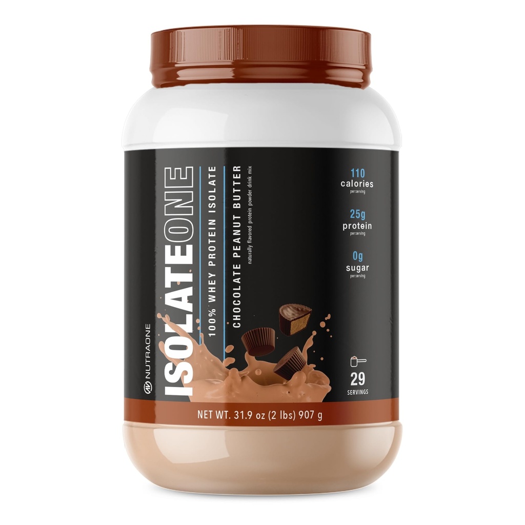 NutraOne IsolateOne Wei Isolaat Proteïnepoeder 100% Pure Wei Isolaat Poeder (Chocolaat Pindakaas - 29 porties)