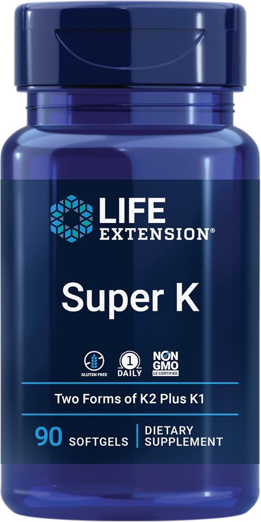 Life Extension Gamma E Mixed Tocoferols & Tocotrienolen 60 Softgels en Super K Vitamine K1 K2 MK-7 MK-4 Vitamine C 90 Softgels Bundel