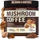 Paddestoelen Koffie Biologische - 9 Paddestoelen Adaptogen Mix - Lion's Mane, Chaga, Turkije Tail, Reishi, Shiitake - Instant Paddestoelen Koffie voor Gut Health, Energie, Geestelijke Duidelijkheid - 60 Servers