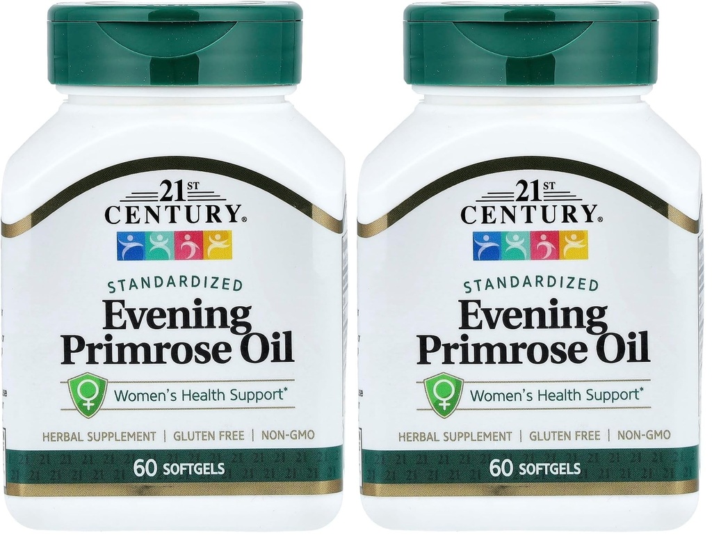 21e-eeuwse avond Primrose Oil Softgels, 60 Graaf (pakket 2)