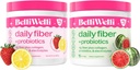 Belli Welli Daily Fiber Supplement Bundle - Strawberry Lemonade & Watermelon - Collagen, Probiotics & Electrolytes for Balanced Wellness - Refreshing Flavors, 32 Servings Total