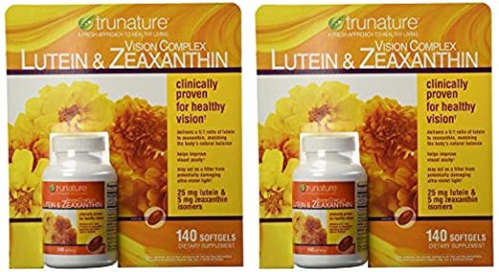 Trunature Vision Complex Lutein and Zeaxanthine Supplement, 140 Count (2 Packs)