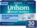 Unisom Simple Slumbers Restorative Sleep Tablets 30-Count, Melatonine 3mg
