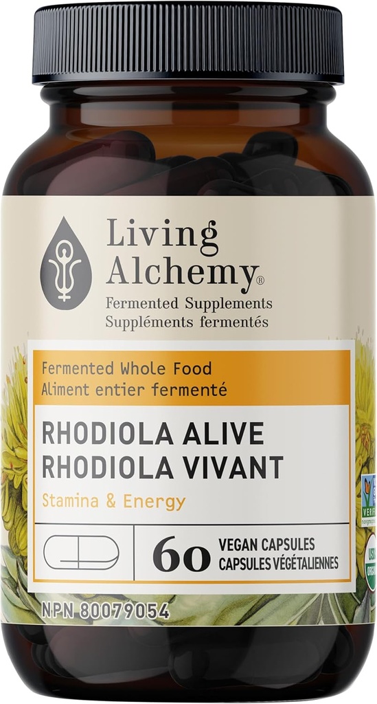 Rhodiola Rosea Supplement met Astragalus & Turmeric - Cognitive, Athletic Performance, & Adrenal Energy Support for Men & Women - Vegan, Non-GMO - Living Alchemie, 60 stuks