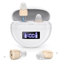 Rechargeable Digital Hearing Aids for Seniors,Intelligent Noise Cancelling Hearing Amplifiers for Adults,Nearly Invisible，LED Power Display Charging Case.