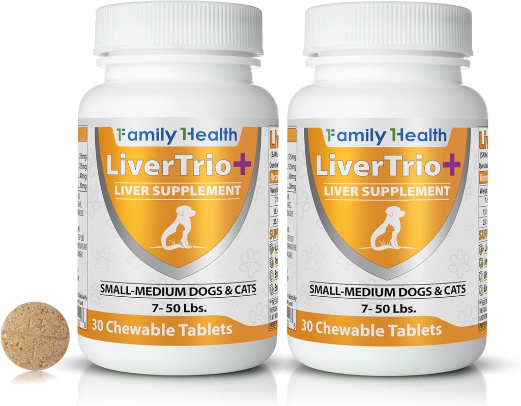 Comprehensive Lever Supplement (2 Pack - 60ct), Combining Same, SPC, Silybin A+B, Gluathione, Kauwtabbladen voor honden 30Ct (2X Small - Medium)
