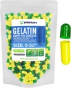 XPRS Nutra Maat 0 Lege capsules - 100 Telle Lege Gelatine Capsules - Pillen DIY Capsule Vulling - Pure Bovine Pillen Gel Caps for Do-It-Yourself Supplements (Groen/Geel)