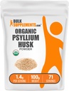 BulkSupplements.com Biologische Psyllium Husk Powder - Psyllium Husk Powder for Baking, Fiber Supplement - Glutenvrij, 1,4g per portie, 100g (3,5 oz) (Pack of 1)