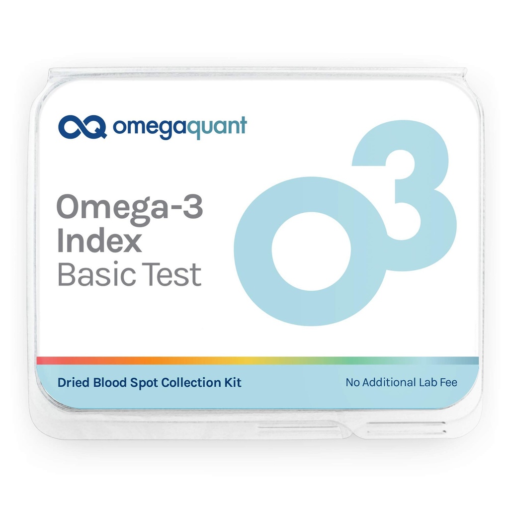 OmegaQuant Omega-3 Index Basic - The Original Omega-3 Blood Test Kit with one Drop of Blood Home Kit, Inclusief Blood Collection Kit 1 Omega-3 Test Kit
