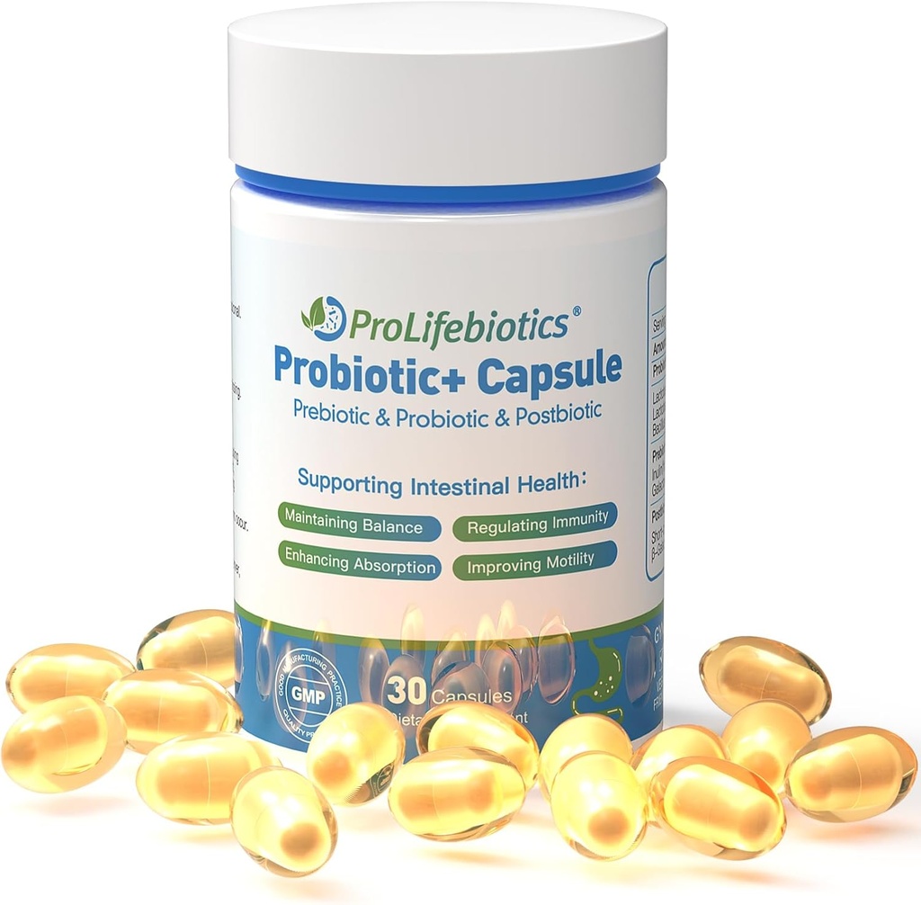 3-in-1 Probiotica voor Gut en Digestieve Gezondheid, Immune Support,Ondersteuning van Occasional Constipatie,Diarree,Gas, Opgeblazen, Vertraagd-Ontworpen aan Thrive, 30 Vegan Capsules