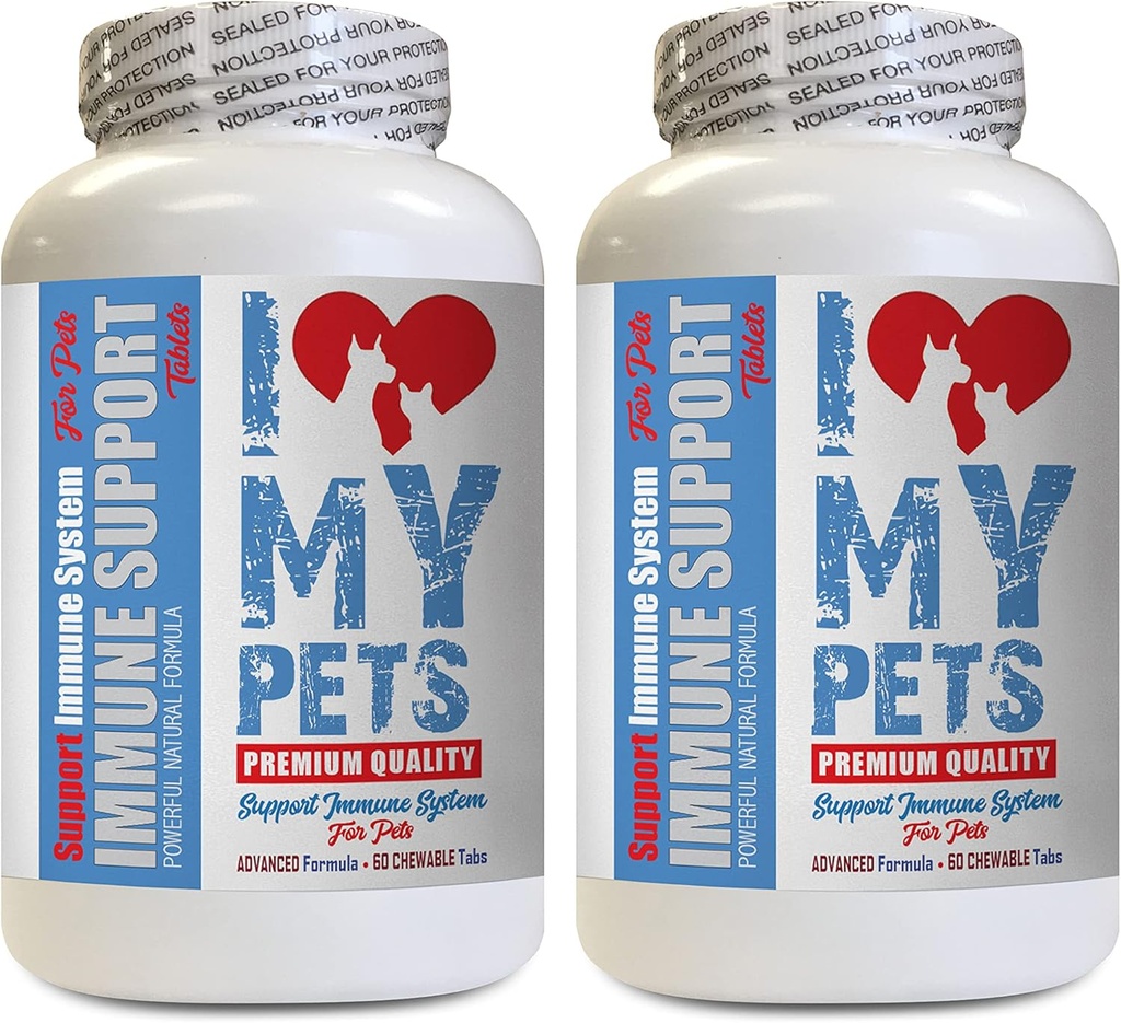 I LOVE MY PETS LLC Immunity for Dogs - PET Immune Support - Dogs and Cats - Booster - Healthy - Dog Immune Support - 120 Treats (2 Bottles)