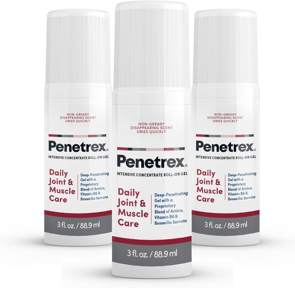 Penetrex Joint & Muscle Therapy - Soothing Gel voor rug, nek, handen, voeten - Premium Whole Body Rub met Arnica, Vitamine B6 & MSM - 3oz Roll On Gel (3-pack)