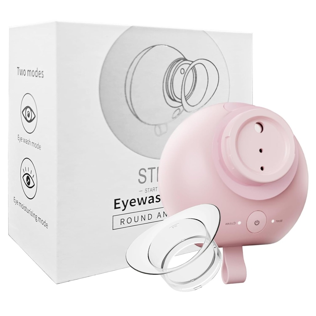 Nano Eye Mist Sprayer & Eye Wash Kit, Portable Eye Mister for Eyelid to Relief Dry Eyes, Rechargeable Eye Steamer for Eye Drops Tool for Dryness, Stye, Skin SPA at Home, Office, Travel (Pink)
