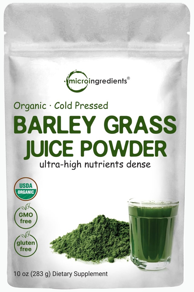 Micro Ingrediënten Biologische Gerst Gras Juice Powder, 10 Ounce, Koud geperst, US Grown, Rijk aan Immune Vitamine, Vezels, Mineralen, Antioxidanten en Proteïne, Ondersteuning Immune System en Digestie, Vegan