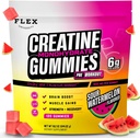 Createine PreWorkout Gummies voor mannen Vrouwen 6g, Createine Monohydraat Pre Post Workout Herstel Muscle Building Supplement Proteïne kauwtabletten, Vegan Watermeloen Cretina Gym Booty Growth Gains (120 Ct)