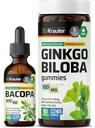 BIO KRAUTER Bacopa Tinctuur 2 Fl. Oz. & Ginkgo Biloba 90 Gummies